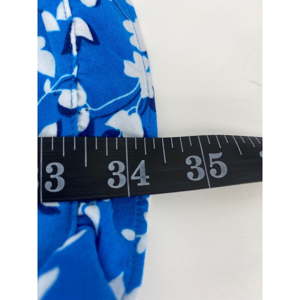 Draper James Floral Swing Top Sleeveless Blouse Women XXL XXXL Blue White Ruffle - Picture 5 of 6
